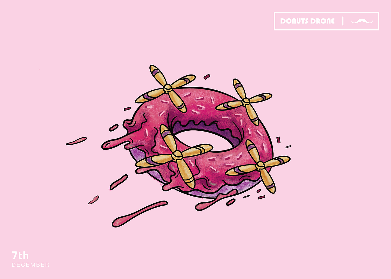 Donuts Drone／甜甜圈无人机（图ZNjYwNzgyNDQ=） - 创作习作 - 站酷设计师张姝玙ZOEzoe原创素材 - 站酷ZCOOL
