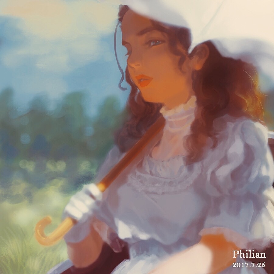 在40度高温的上海
画一个待在十九世纪初夏的姑娘