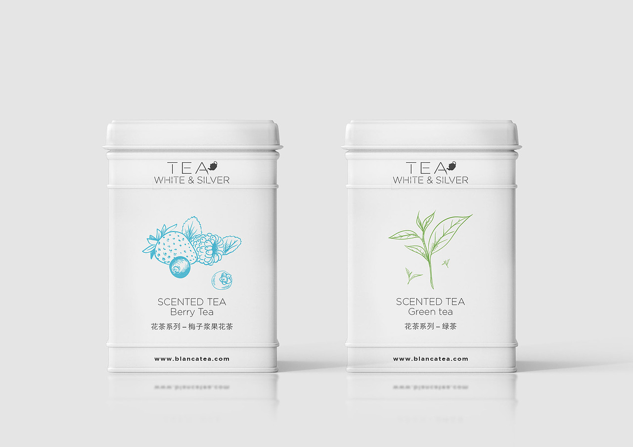 TEA WHITE & SILVER 花茶系列包装