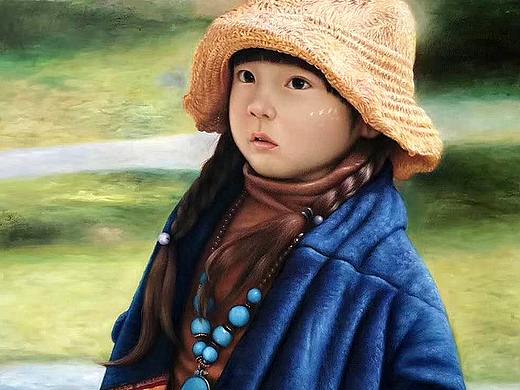 小朋友肖像油画