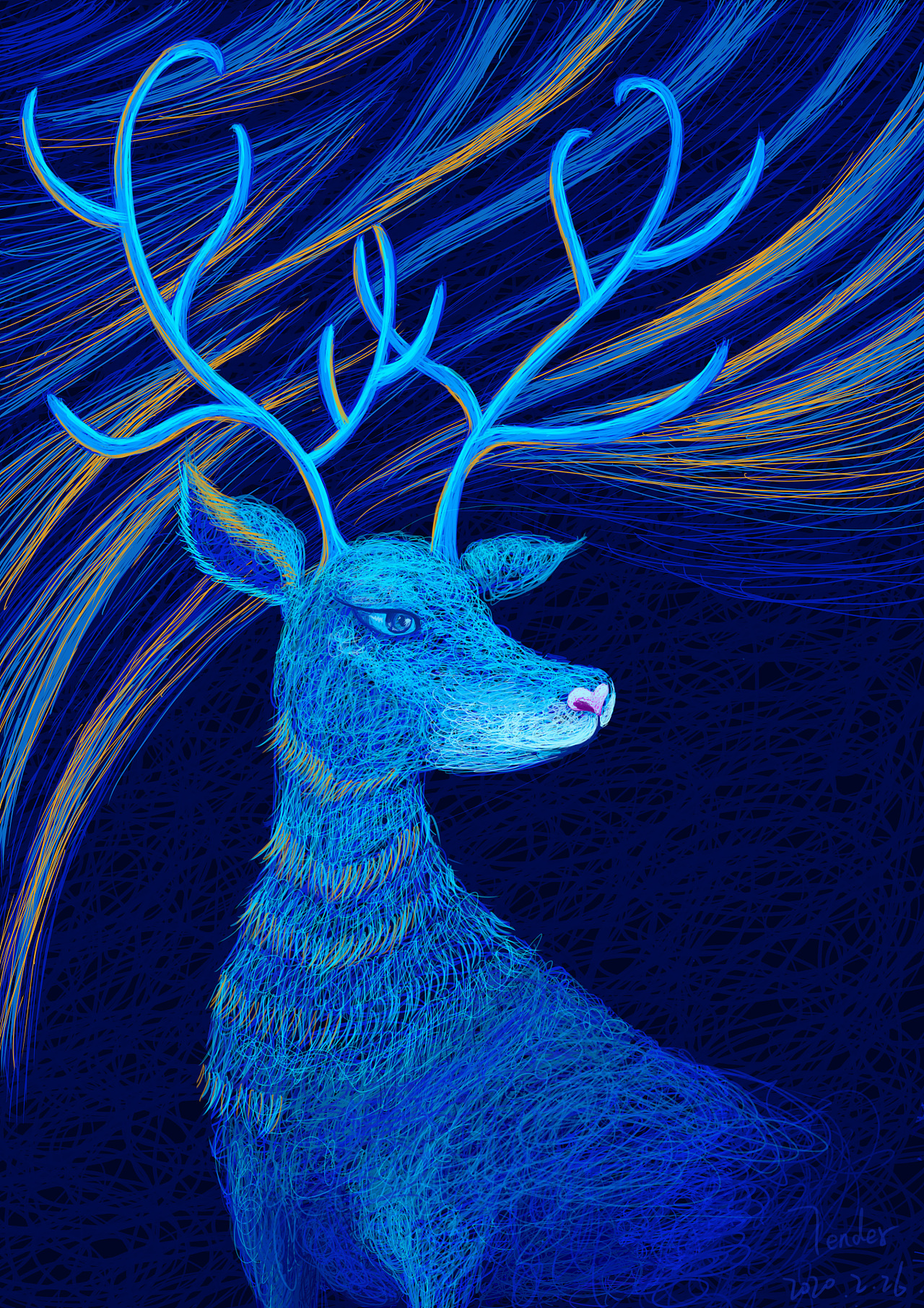 鹿|插画|商业插画|tender_f - 临摹作品 - 站酷 (zcool)