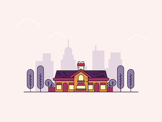 简单建筑插画-临摹