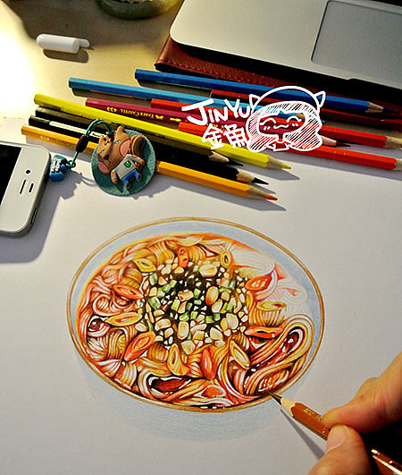 手绘美食之酸辣粉
