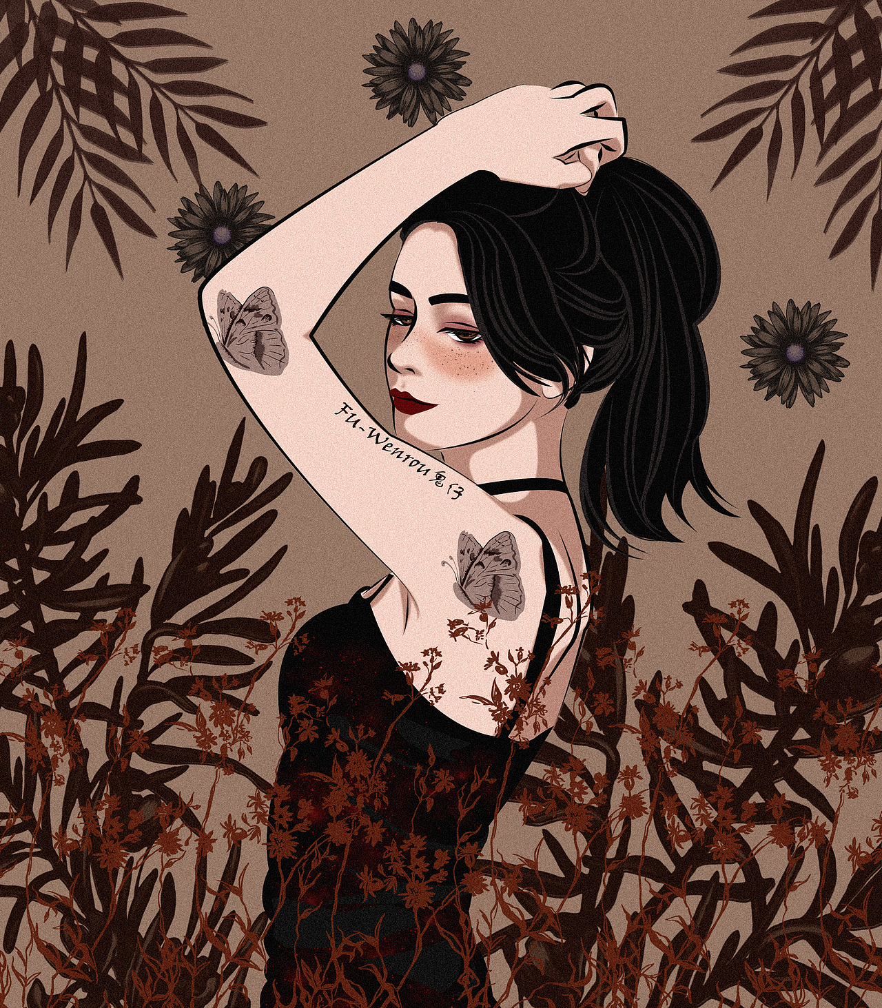 暗黑森林系少女插画_fuwenrou鬼仔手绘-站酷zcool