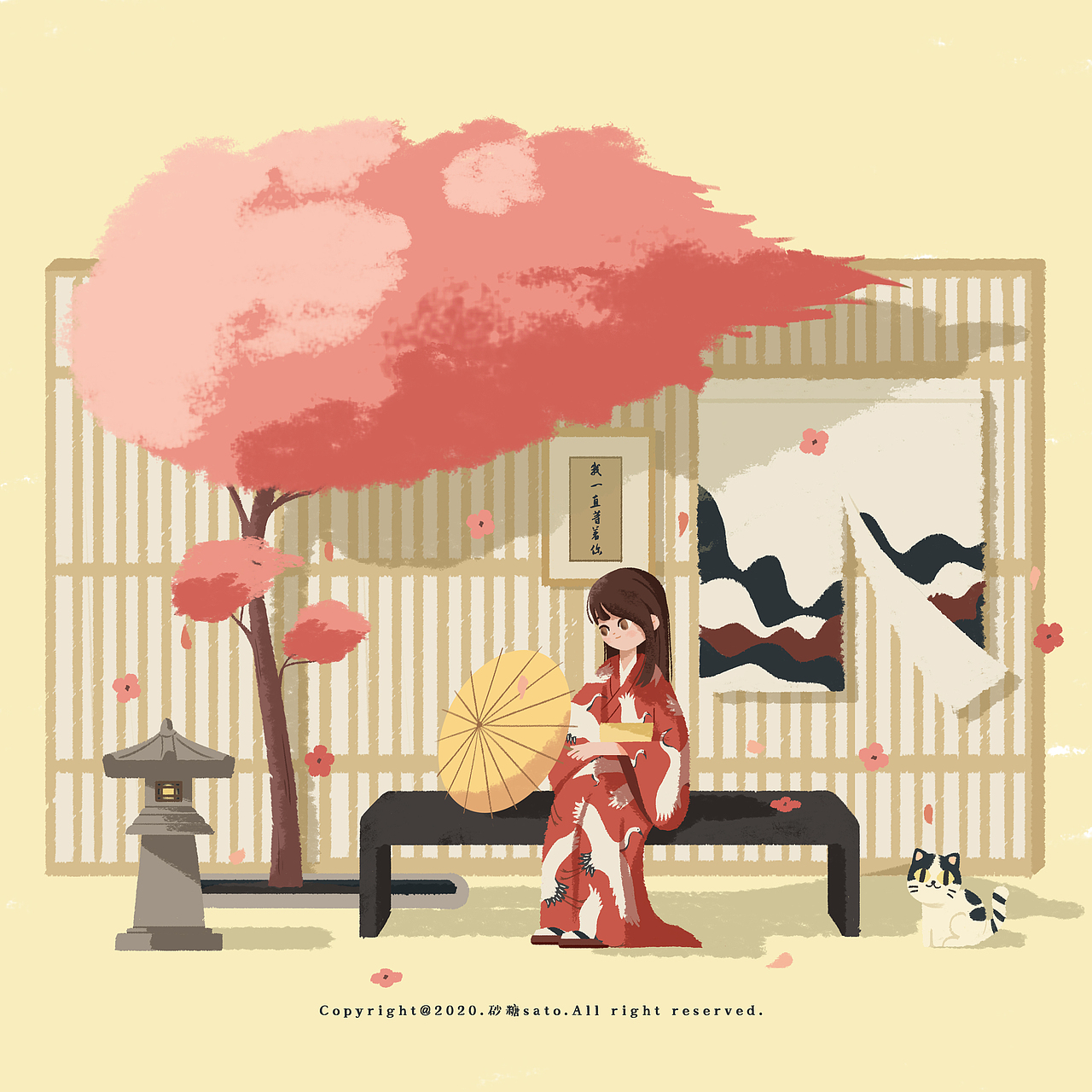 樱花（图ZMjMwMDgwMjYw） - 商业插画 - 站酷设计师拨酪一己原创素材 - 站酷ZCOOL