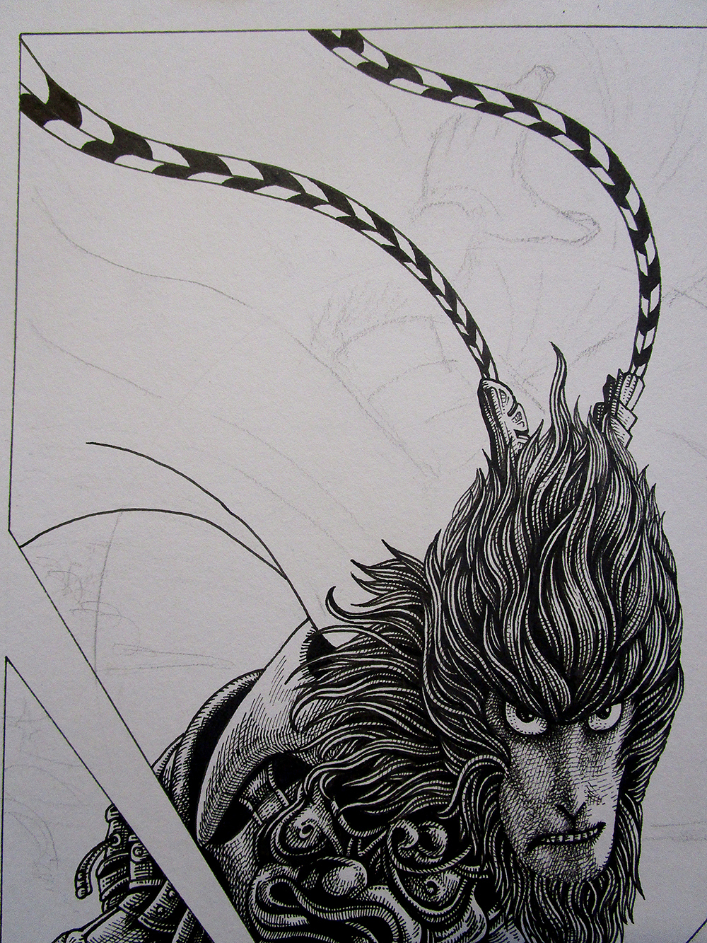 大圣归来手绘封面过程详解