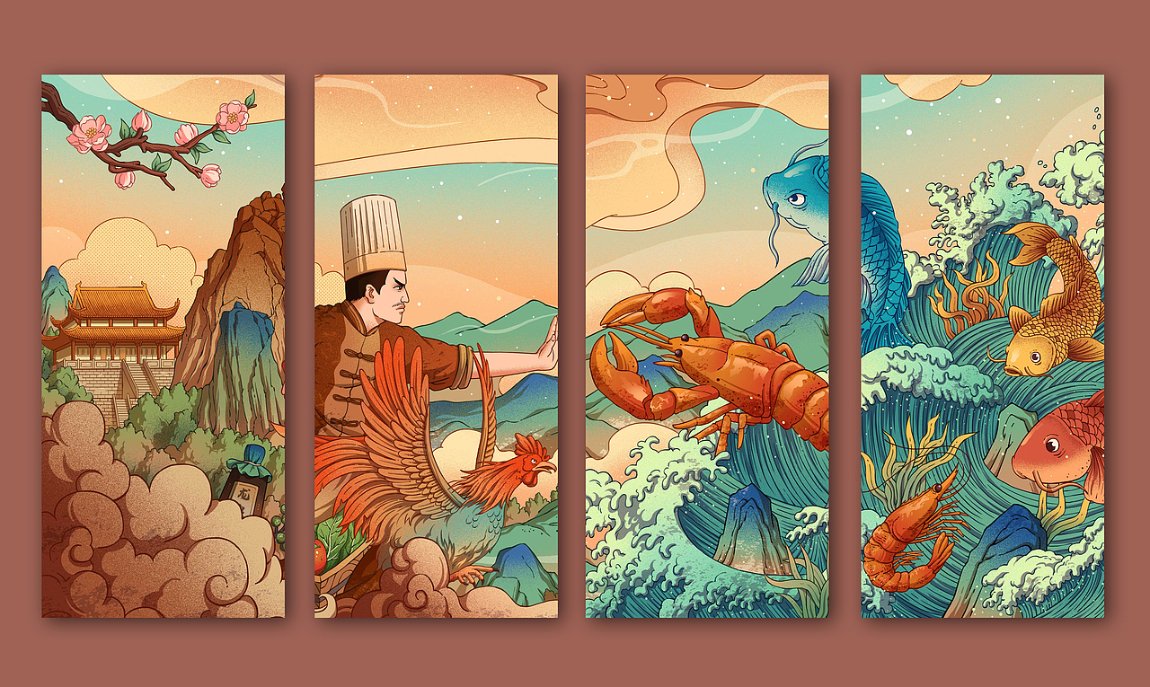 厨师与海鲜插画（图ZMTcxMzc4MTky） - 创作习作 - 站酷设计师晓磊Kind原创素材 - 站酷ZCOOL