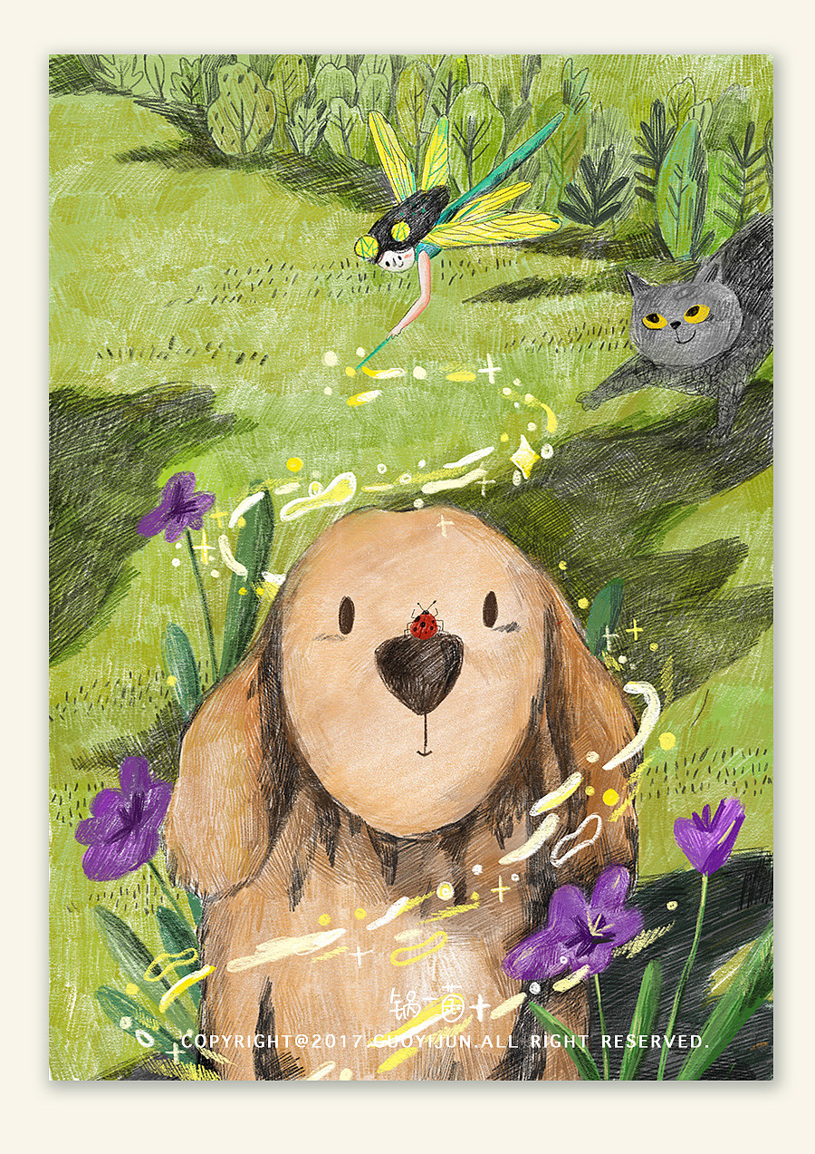 春天——大黄狗和花仙子精灵.