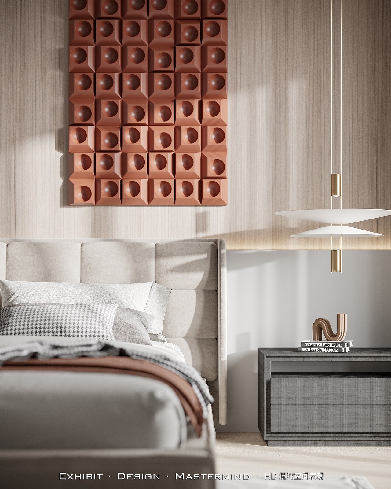 现代简约风平层客餐厅 ▏混沌空间写实表现