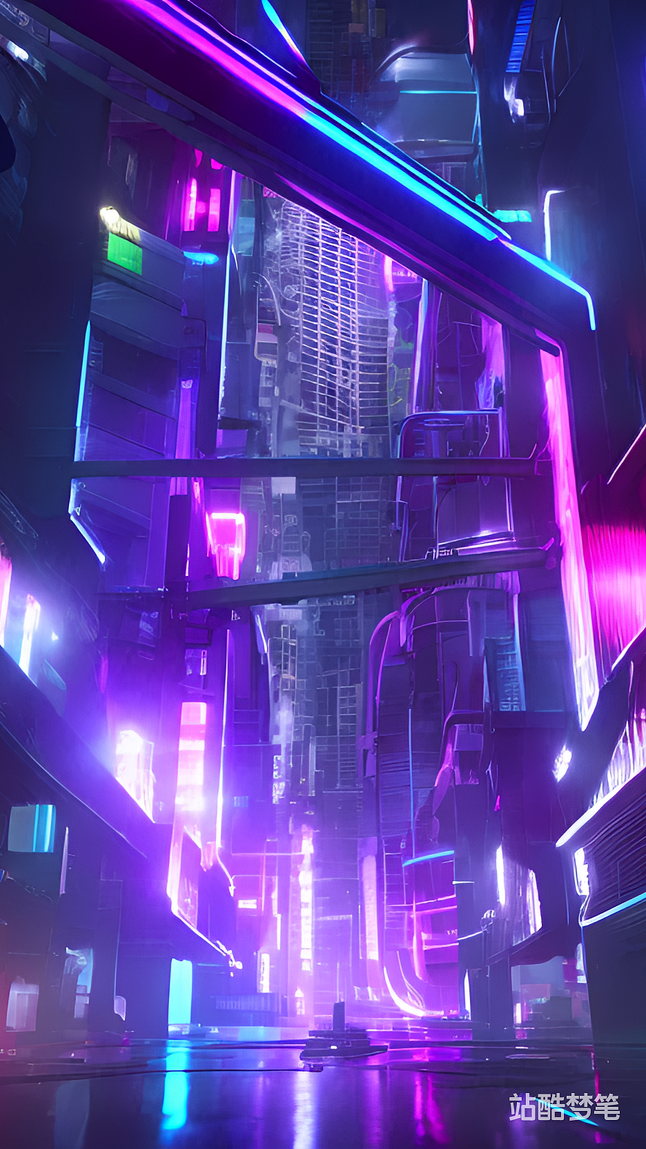 #站酷梦笔#城市夜景 赛博朋克 数字化 炫彩灯光（图ZMzMwNjM0ODA0） - AI作品 - 站酷设计师doublekjzc原创素材 - 站酷ZCOOL