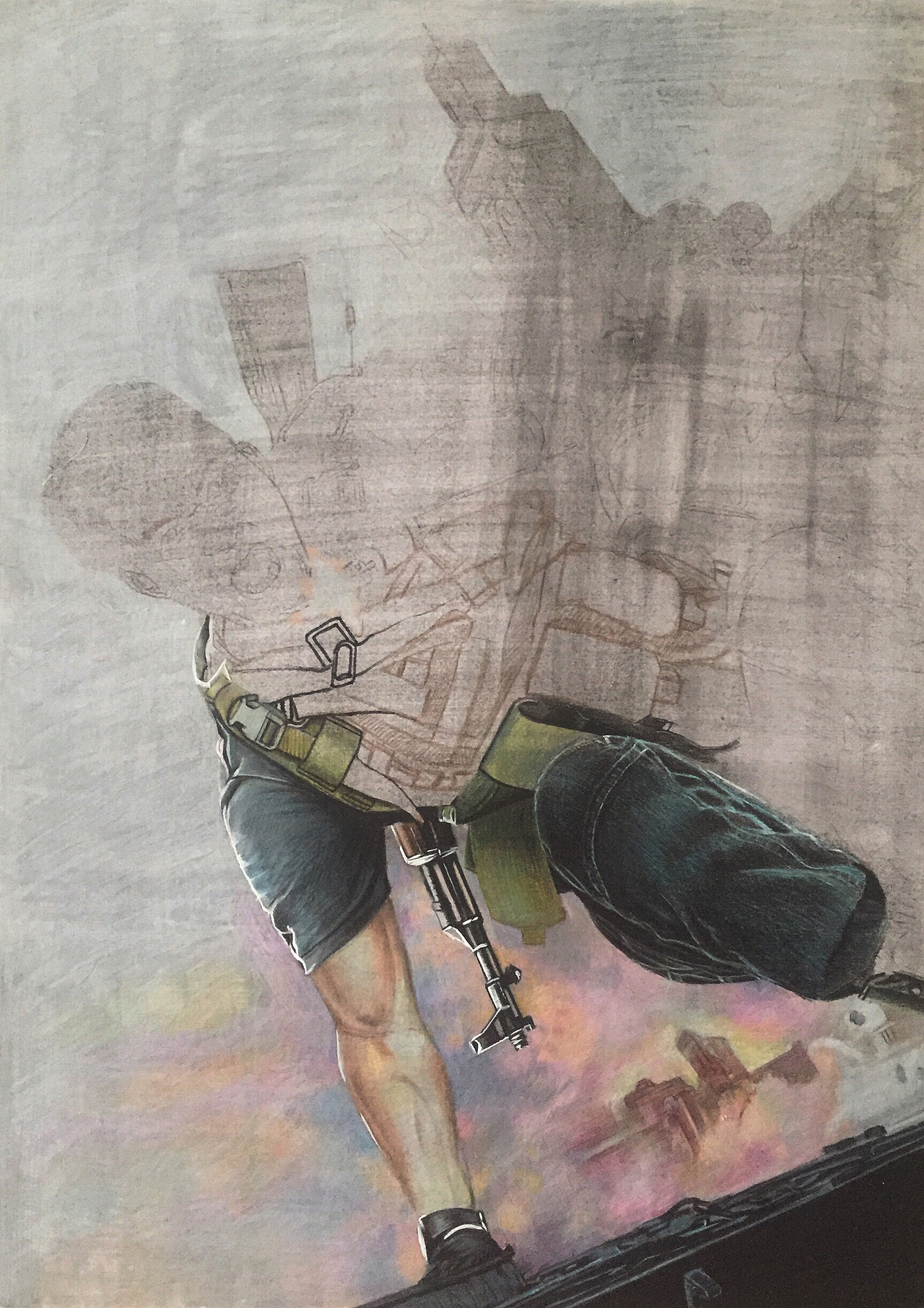 彩铅手绘一战狼