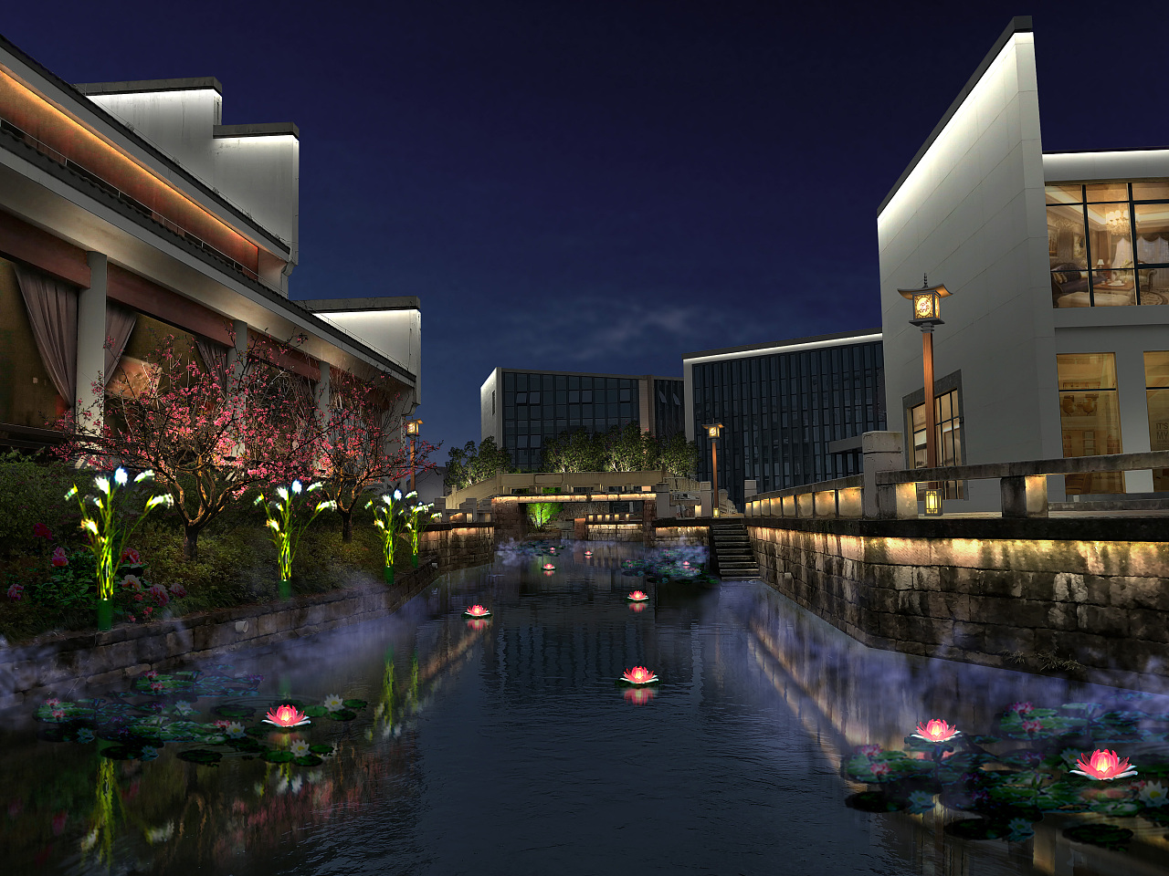 文创景观建筑亮化效果图设计(一)