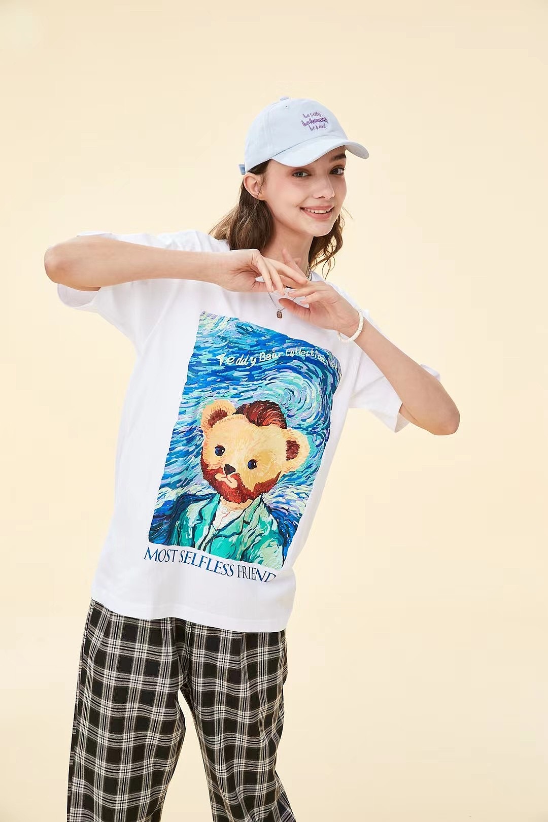 泰迪熊名画恶搞潮流服饰图案设计