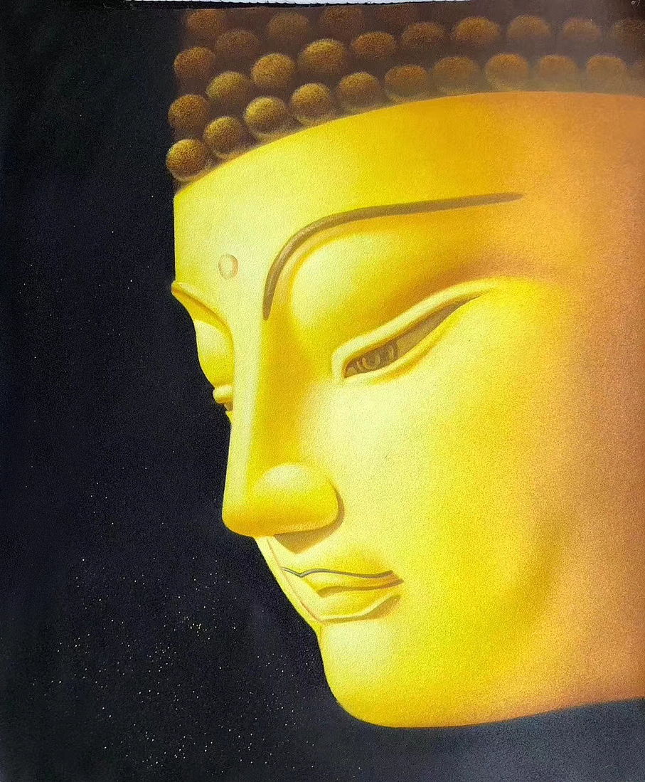 油画佛头像