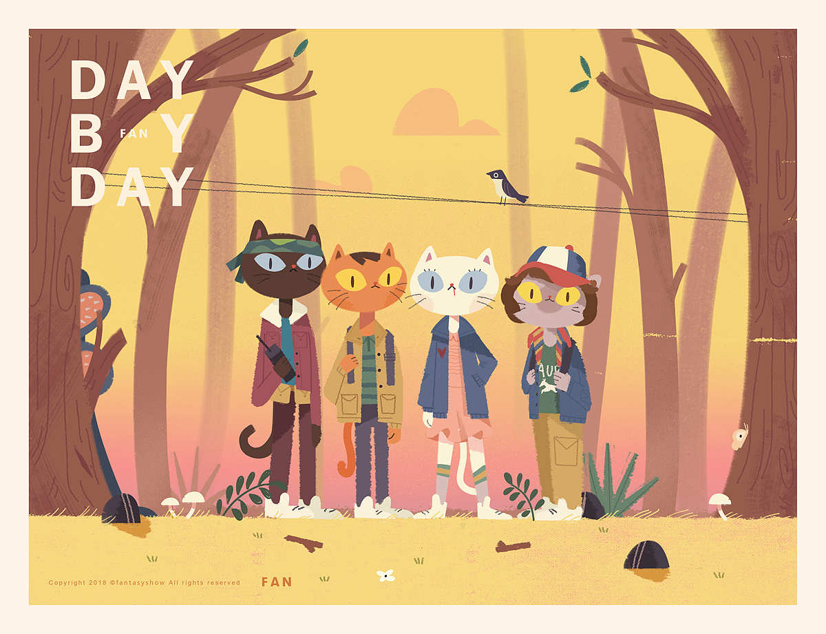 一个人的猫剧场(图ZMTI5MTU2ODA0) - 商业插画 - 站酷设计师饭太稀Fan原创素材 - 站酷ZCOOL