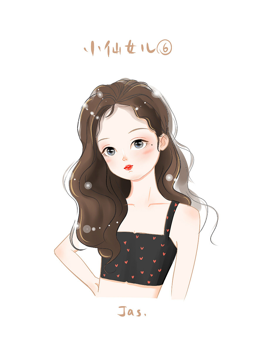 小仙女儿-q版卡通人物肖像|插画|创作习作|jasmine小
