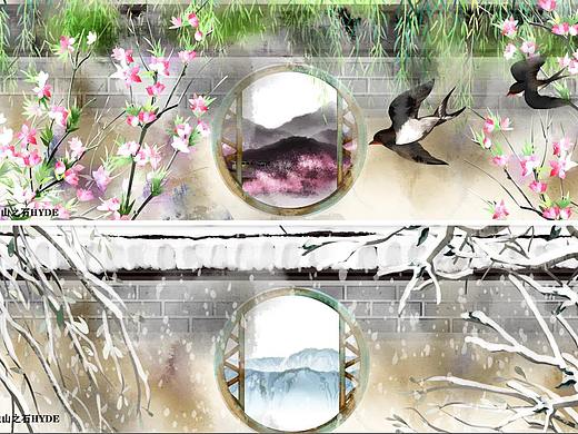 古风建筑园林，植物，风景系列
