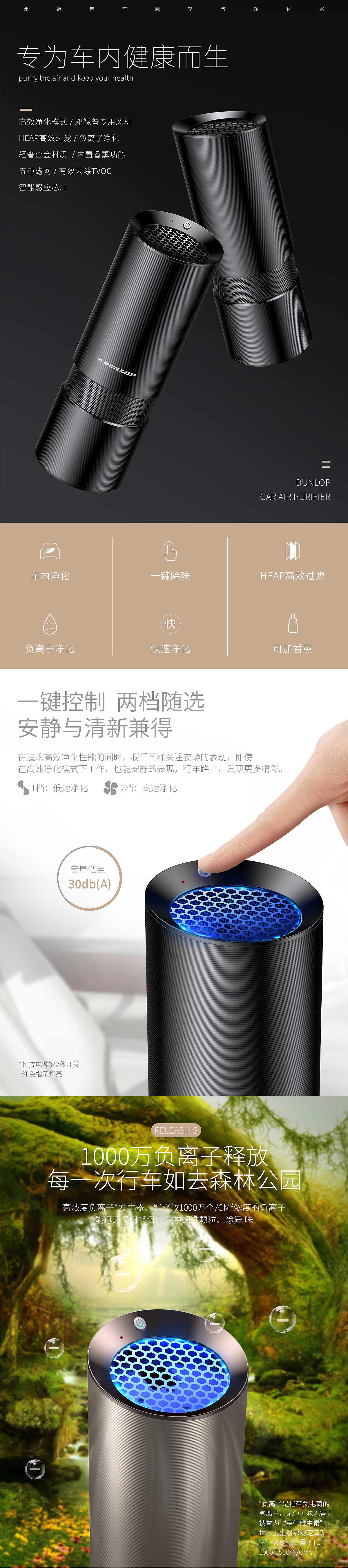 邓禄普车载空气净化器