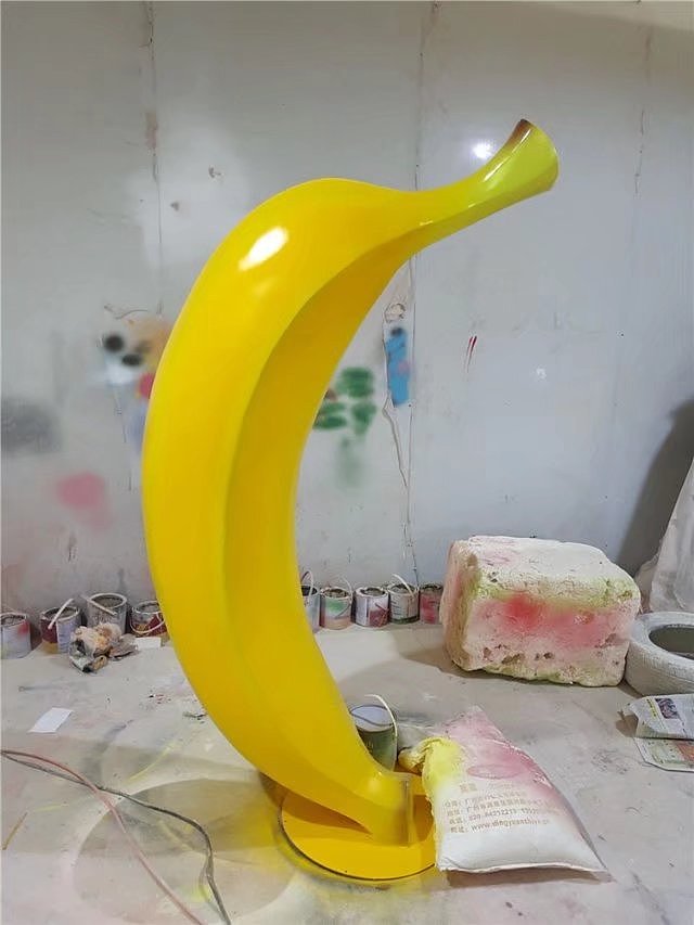 来图定制玻璃钢仿真水果香蕉雕塑农业生态园形象摆件