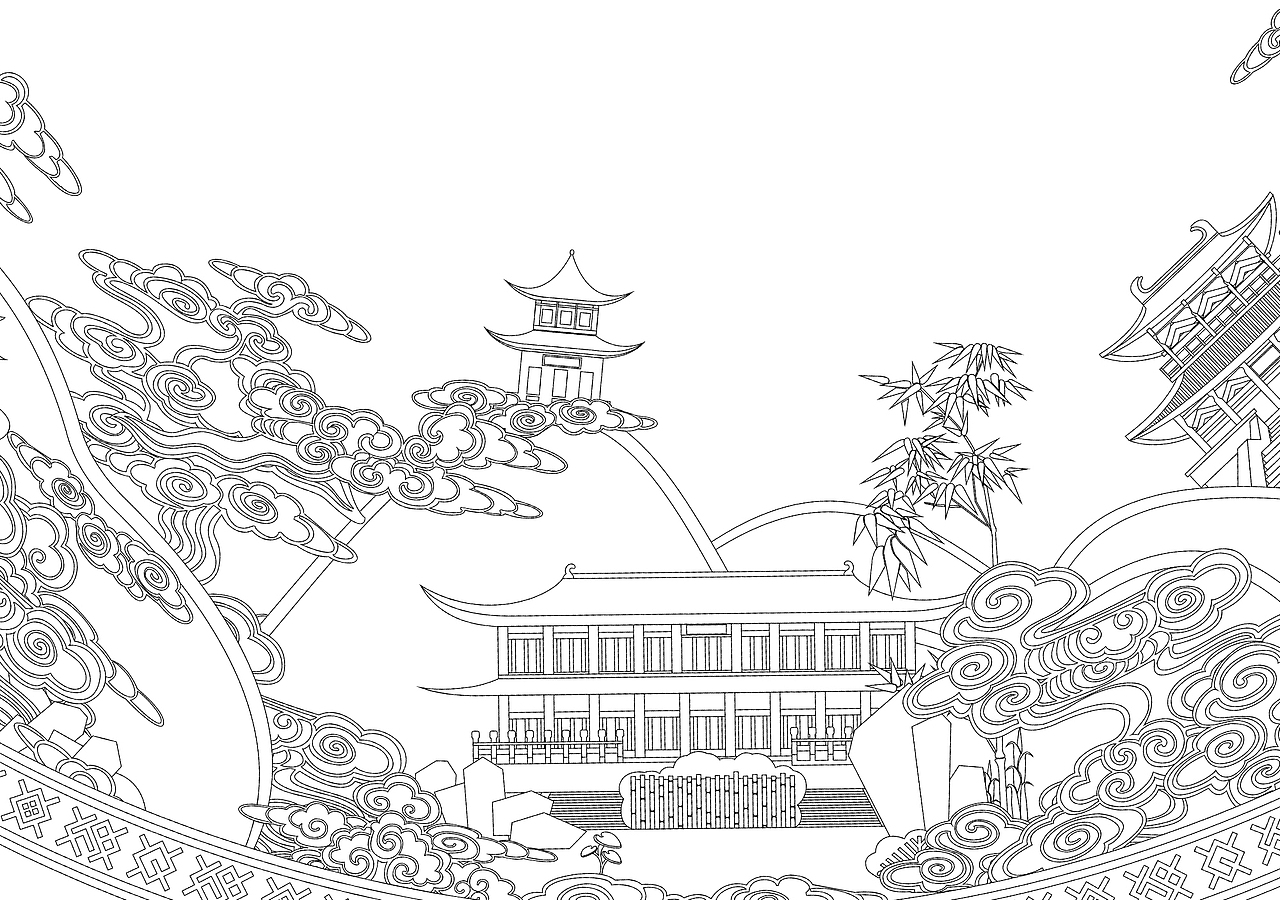 【秀山丽水，养生福地】瓷盘上的丽水风景（图ZNzM1MTAzMTI=） - 商业插画 - 站酷设计师键货原创素材 - 站酷ZCOOL