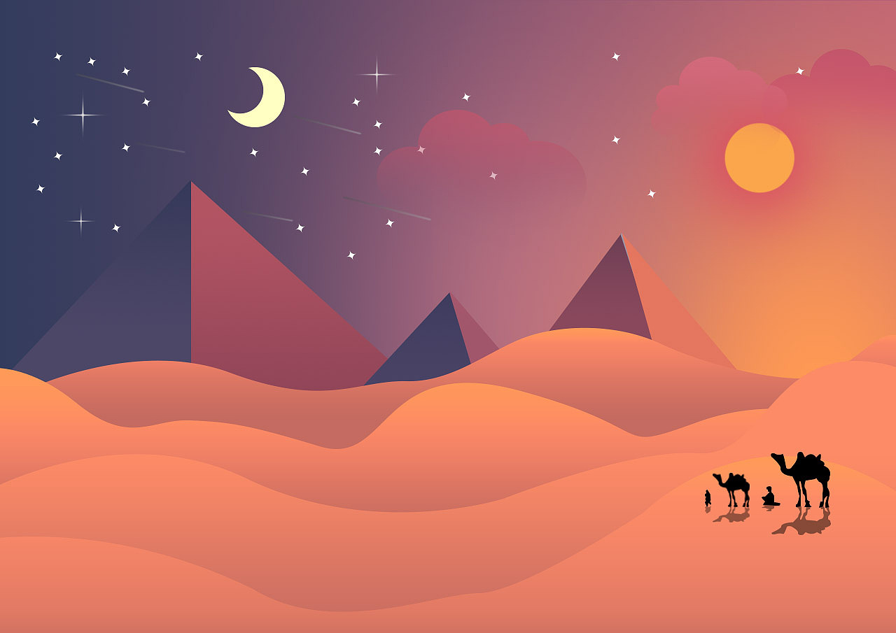 小白临摹-沙漠骆驼