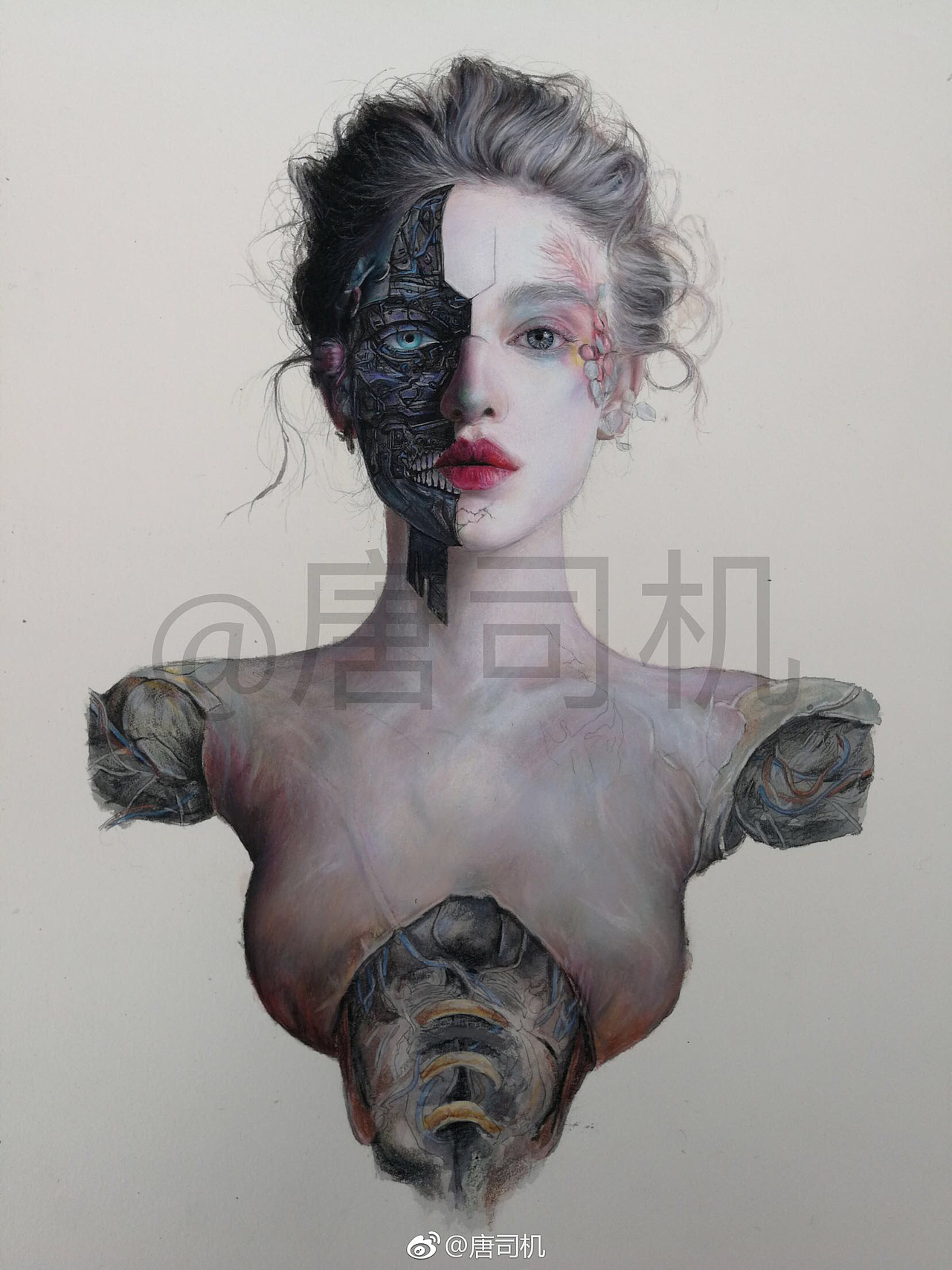 原创彩铅插画《机械姬》😈（图ZMTM3MTYwMDEy） - 绘画 - 站酷设计师唐司机原创素材 - 站酷ZCOOL