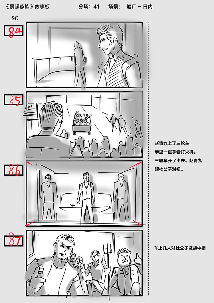 电影暴躁家族故事板分镜单场节选