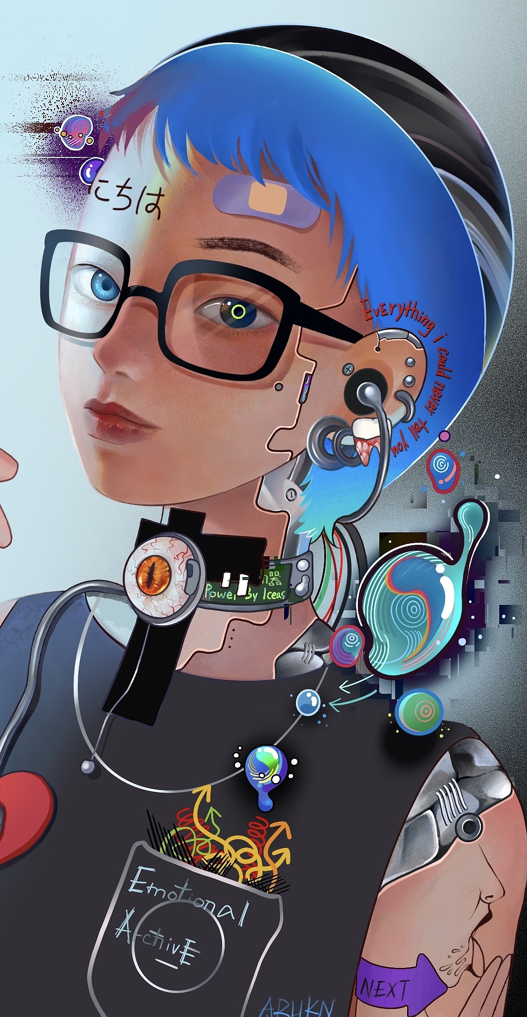 赛博朋克男孩|插画|创作习作|arukn_原创作品-站酷(zcool)