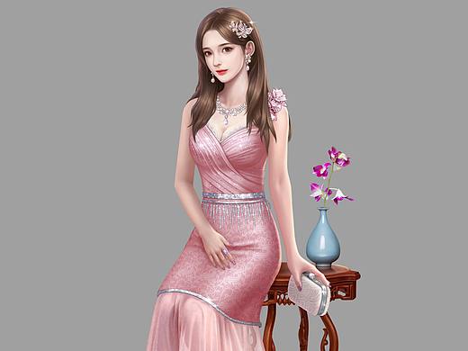 现代 美女1（个人主页-ZNDMzNjg2OTI=） - 艺术插画 - 站酷设计师露娜XUAN原创素材 - 站酷ZCOOL