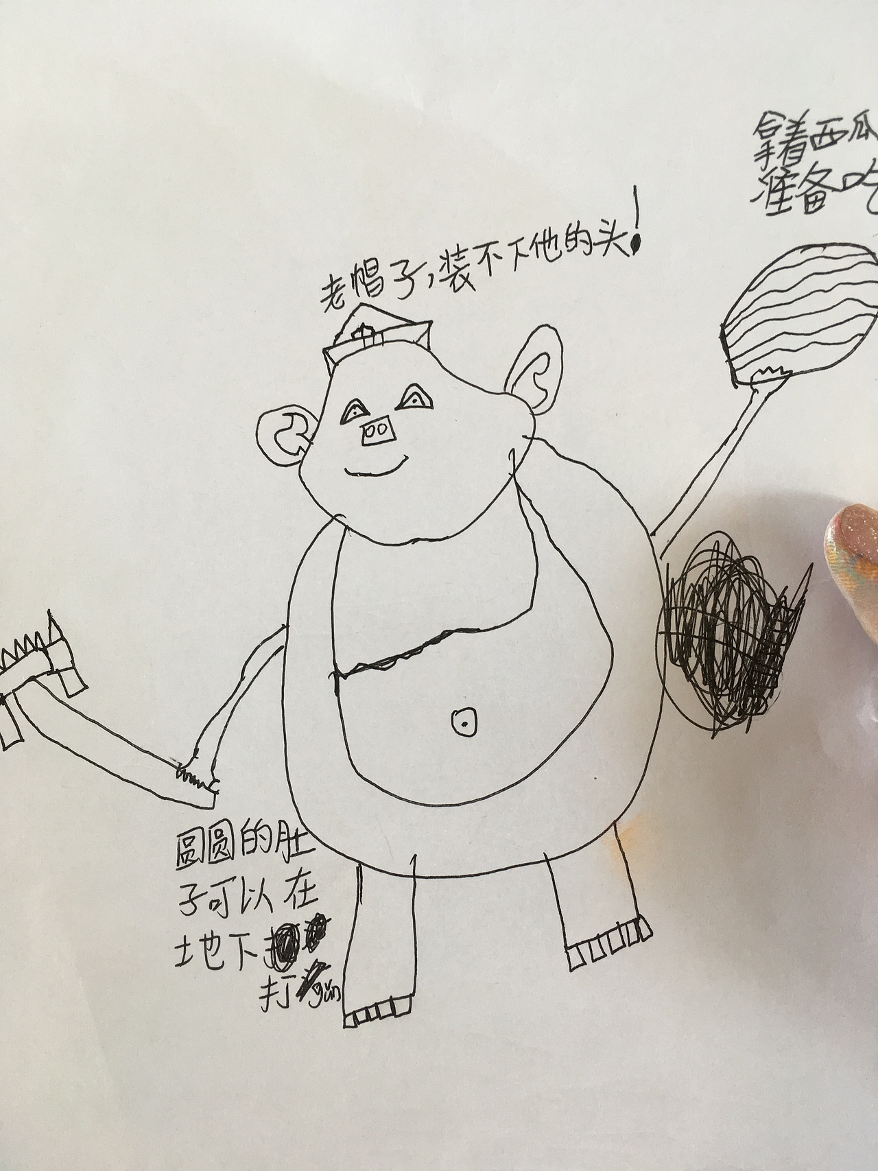 小学生在画什么系列-孙与猪