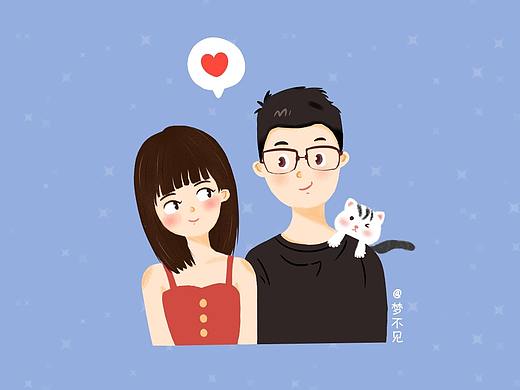 插画情侣头像