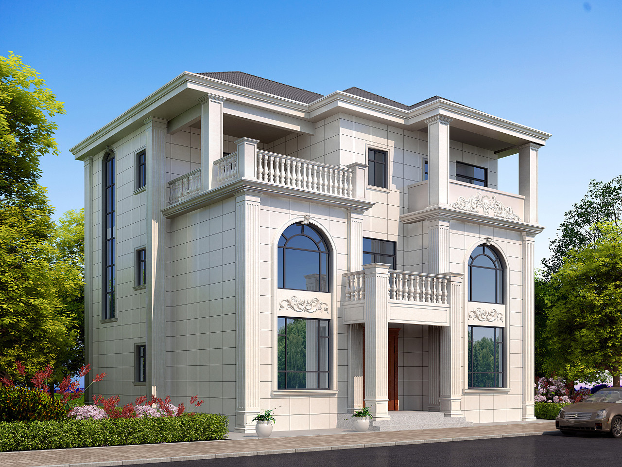 室外 别墅外观效果图