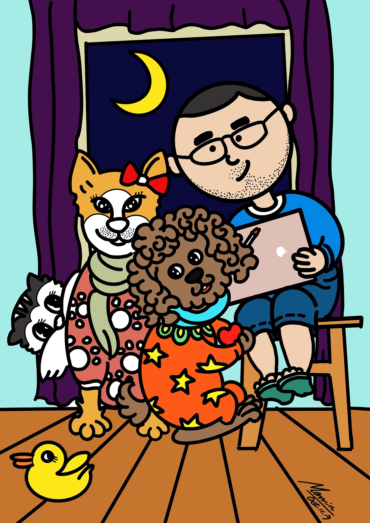 中年大叔的卡通生活（图ZMTgwMjI5ODg4） - 艺术插画 - 站酷设计师煦大海原创素材 - 站酷ZCOOL