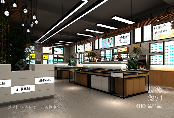 河北邯郸200㎡眼镜店装修案例,眼镜店设计效果图