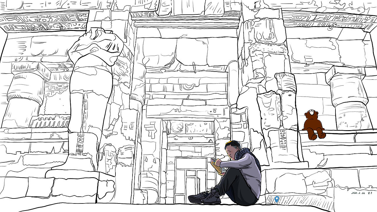 壮壮游记—拉美西斯三世神殿（图ZMTk3NjY4NTY0） - 创作习作 - 站酷设计师葱花花cmgt原创素材 - 站酷ZCOOL