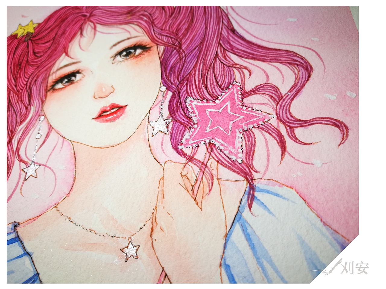 桃花气暖玉生香 水彩手绘