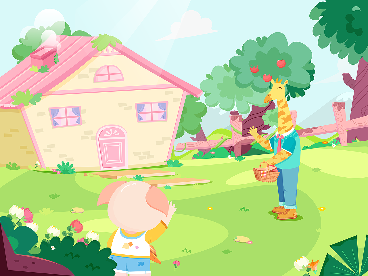 做客（图ZMjY1Mzk0NjIw） - 儿童插画 - 站酷设计师矛盾体9016原创素材 - 站酷ZCOOL
