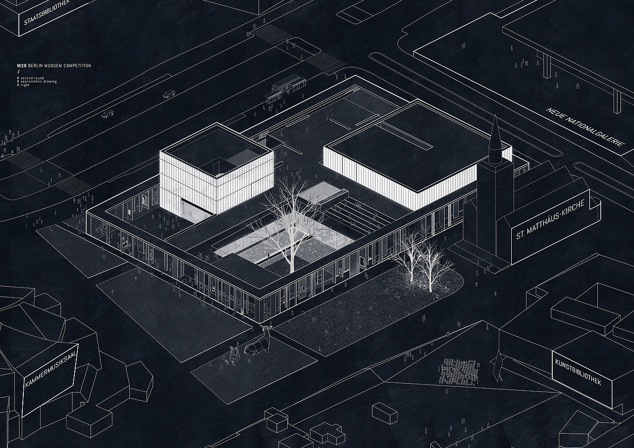 m20 德国柏林新美术馆轴测图|空间|建筑设计|weiweimao__原创作品