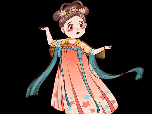 插画古风女孩