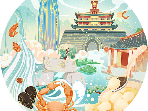 商业国风插画设计
