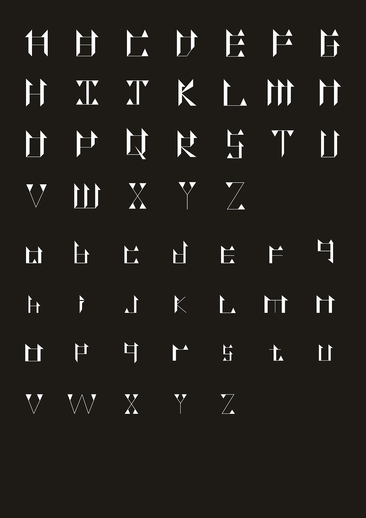 别样的宋体英文字母