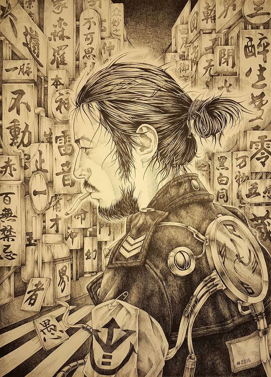 《愚》（图ZMTY1MTkzOTMy） - 绘画 - 站酷设计师荣池原创素材 - 站酷ZCOOL