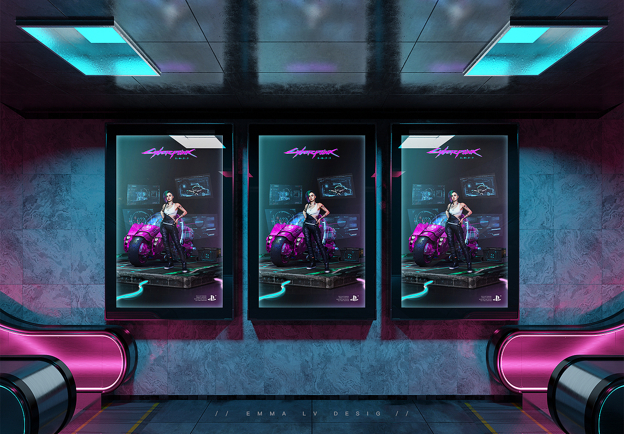《Cyberpunk2077》人物海报合成（图ZMjcxMTc2NjY4） - 海报 - 站酷设计师兔兔蹬鹰原创素材 - 站酷ZCOOL