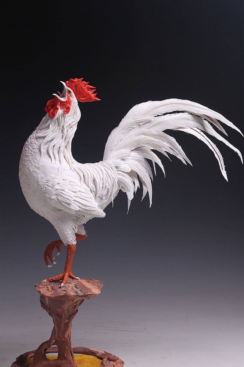 贺加贵面塑软陶雄鸡