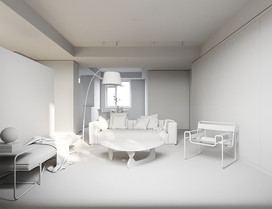 白色极简二居室