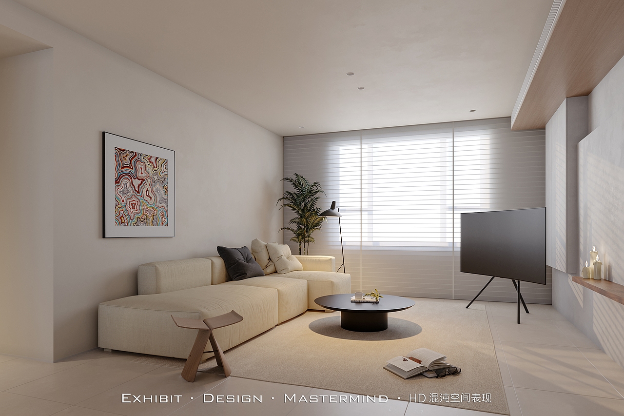 现代极简 平层 客餐厅 X 混沌空间表现