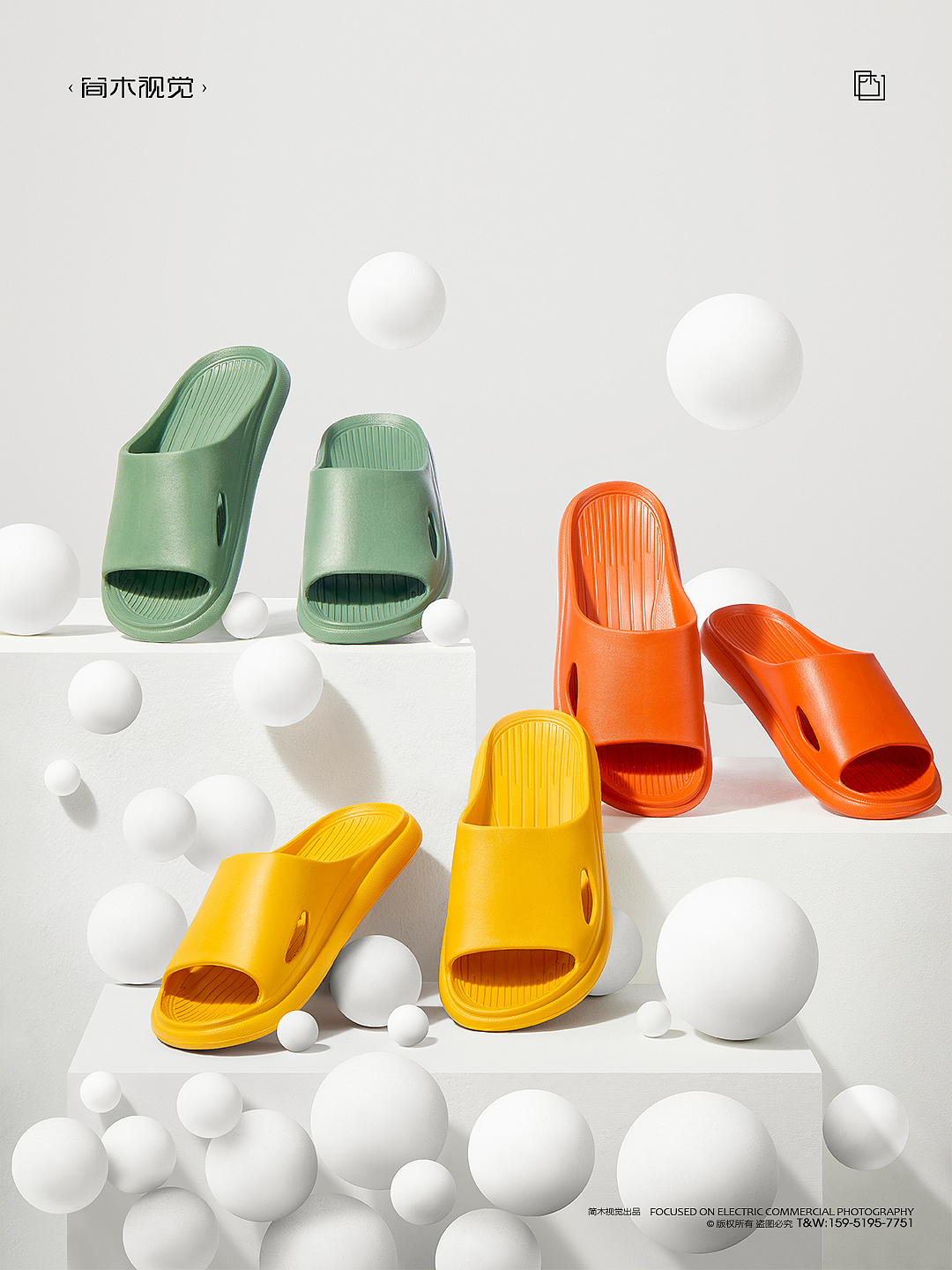 女士拖鞋产品摄影丨简木视觉女鞋凉鞋凉拖创意静物拍摄