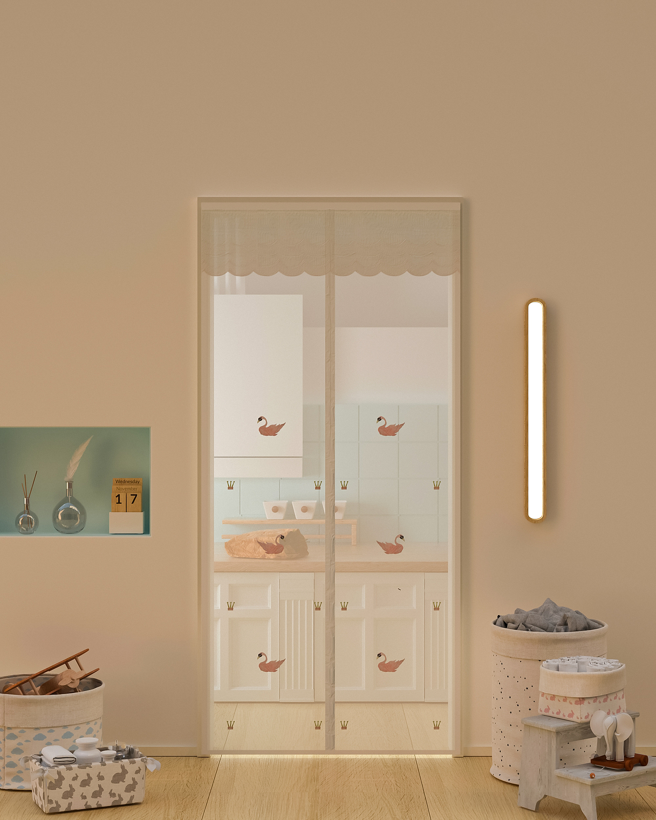 今年最后一个夏季的门帘产品 白色的