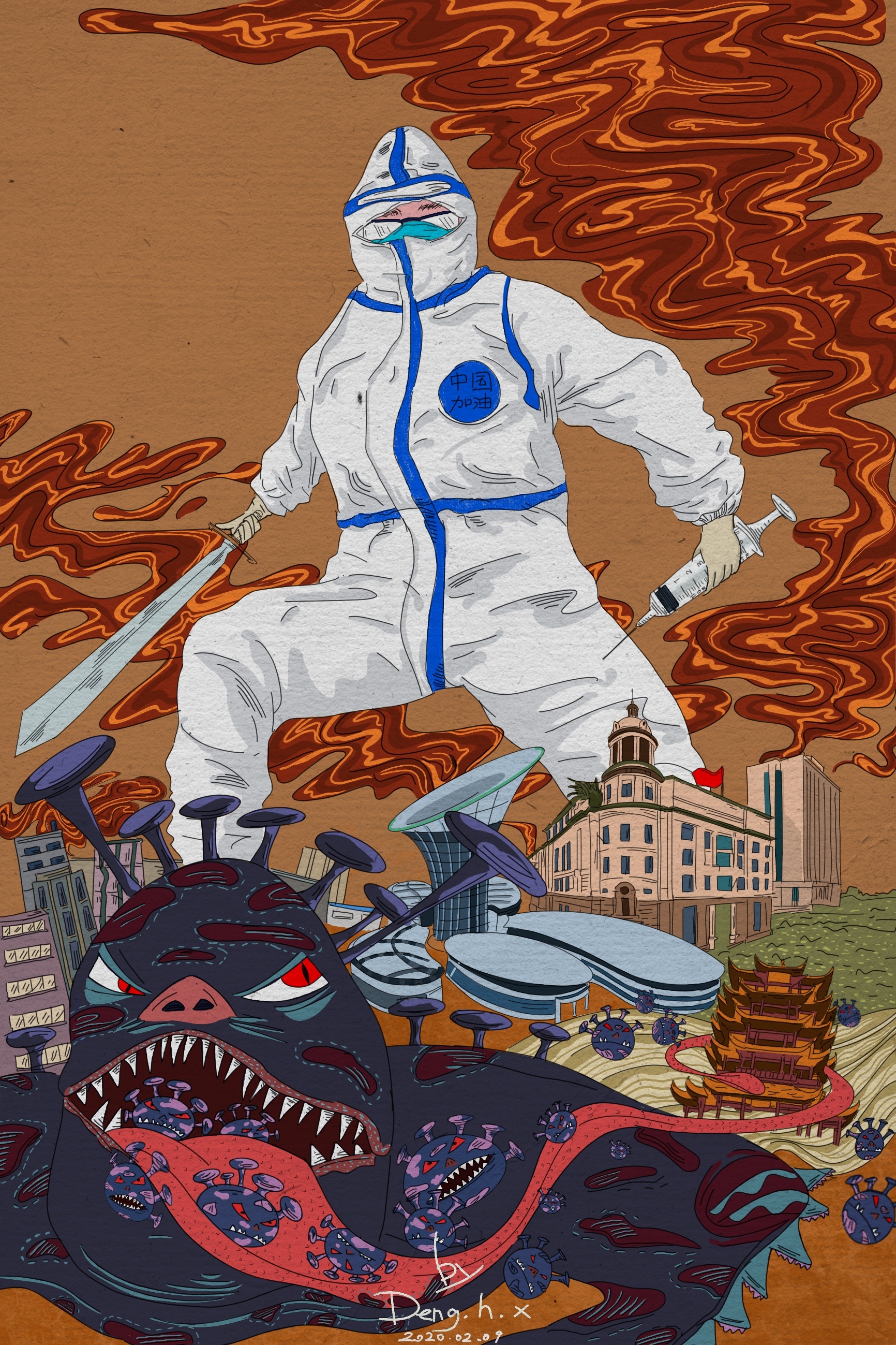 疫情退散 平安归来|插画|创作习作|又舟亲 - 原创作品 - 站酷 (zcool)