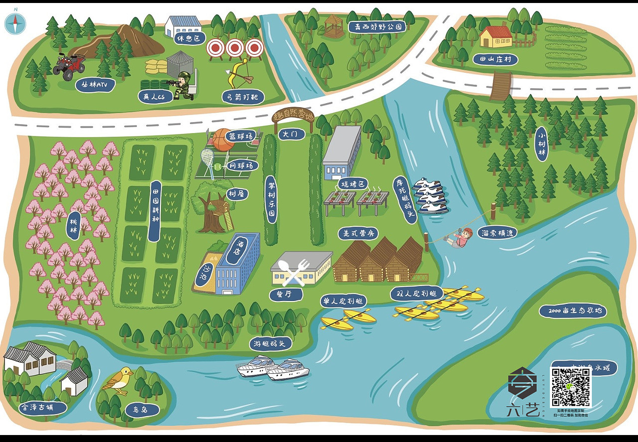 手绘地图大合集!景区公园全域旅游博物馆导览图卡通插